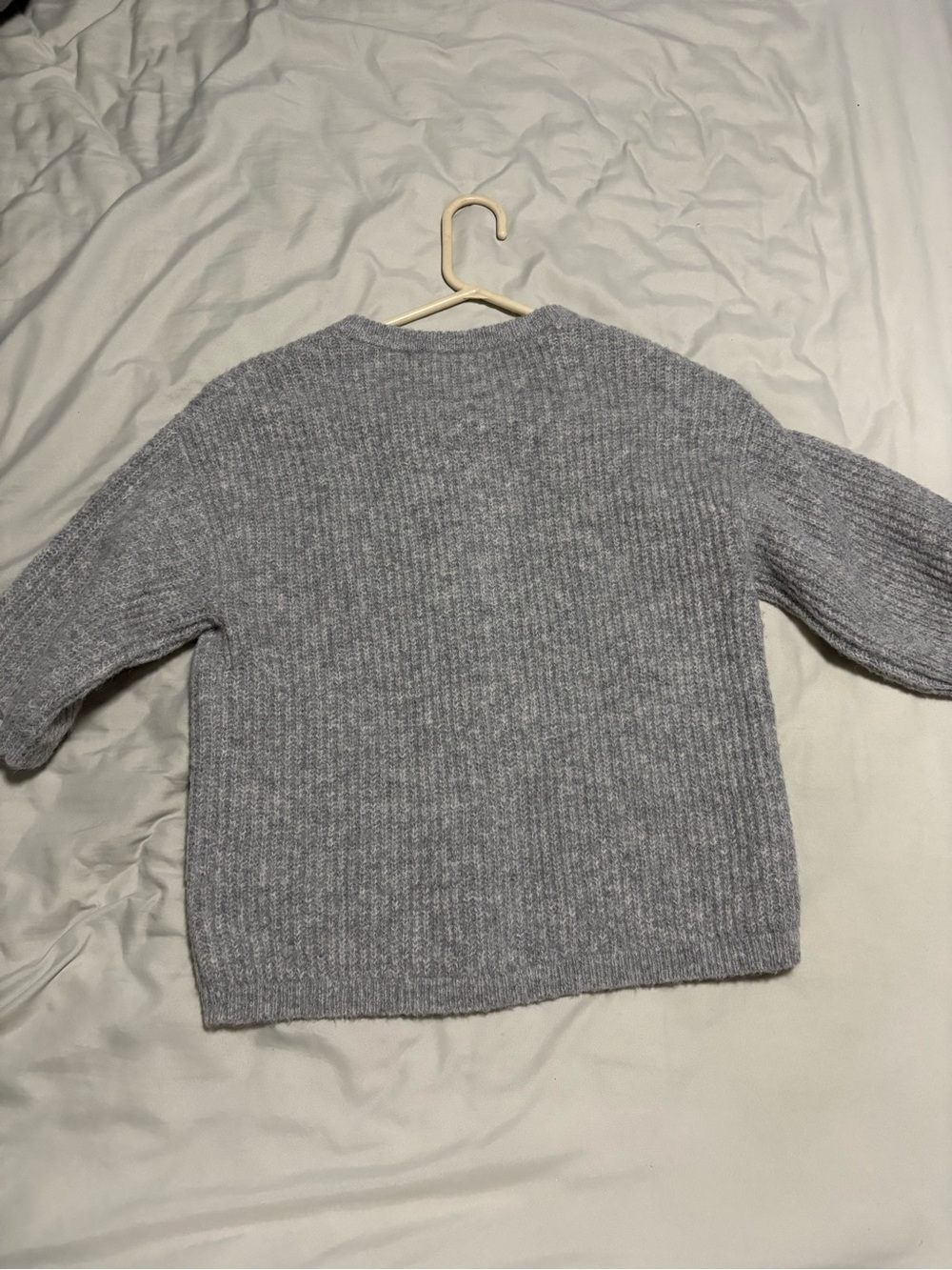Simons Heather Gray Button-Front Ribbed Knit Cardigan - Picture 3 of 3